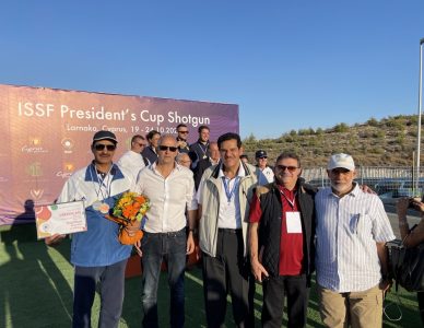 The ASC President visited Larnaca, Cyprus: The ASC President H.E. Sheikh Salman Al Sabah visited Larnaca, Cyprus from 21 October to 24 October 2021 to attend the ISSF President Cup Shotgun 2021; ASC President attended the General Assembly Meeting of the European Shooting Federation. During the visit, ASC President Congratulated ISSF President H.E. Vladimir Lisin and other officials for organizing such an amazing event.