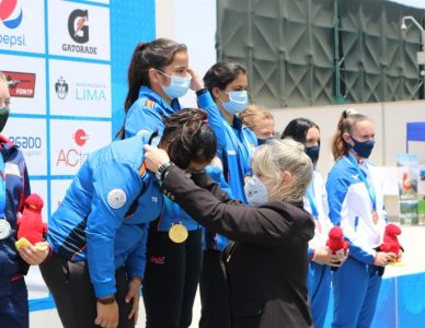 ISSF Junior World Championship Rifle / Pistol / Shotgun ·Lima, PER. In 25m Pistol Team Women Junior athletes from India SANGWAN Rhythm, KAPOOR Naamya, BHAKER Manu took the First place. Indians already have won 9 Gold medals and still leading in Medal Standing.