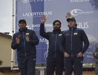 Indian Shooters wins Silver Medal Trap Team Event in ISSF World Cup Shotgun Lonato, ITA