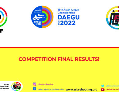 15th Asian Airgun Championship Daegu, KOR Final Results