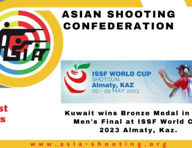 Kuwait wins Bronze Medal in Trap Men's Final at ISSF World Cup 2023 Almaty, Kaz.