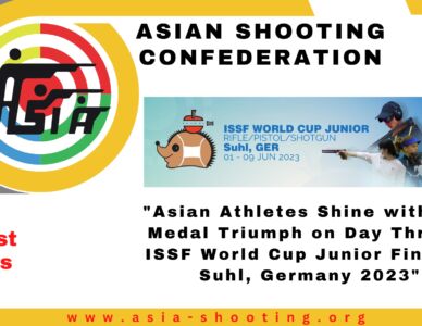 "Asian Athletes Shine with Four Medal Triumph on Day Three of ISSF World Cup Junior Finals in Suhl, Germany 2023"