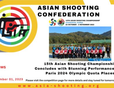 15th Asian Shooting Championship Concludes with Stunning Performances and Paris 2024 Olympic Quota Places