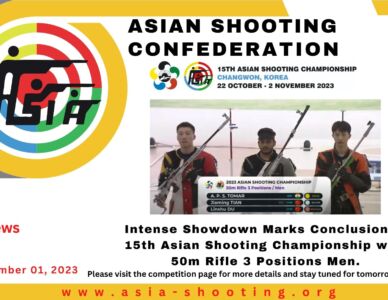 Intense Showdown Marks Conclusion of 15th Asian Shooting Championship with 50m Rifle 3 Positions Men.