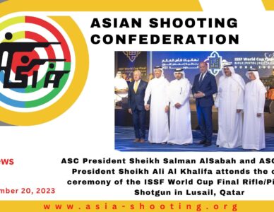 ASC President Sheikh Salman AlSabah and ASC Honoary President Sheikh Ali Al Khalifa attends the opening ceremony of the ISSF World Cup Final Rifle/Pistol and Shotgun in Lusail, Qatar.
