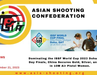 China Dominating the ISSF World Cup 2023 Doha Opening Day Finals, China Secures Gold, Silver, and Bronze in 10M Air Pistol Women.