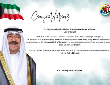 Heartfelt Congratulations and Best Wishes to His Highness the Emir of Kuwait from the Asian Shooting Family