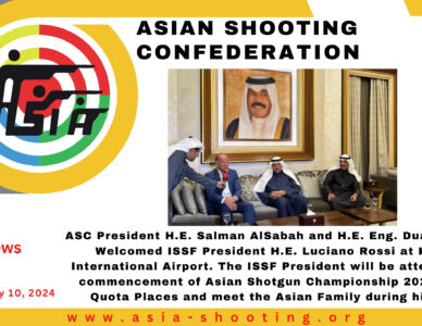 ASC President H.E. Salman AlSabah and H.E. Eng. Duaij AlOtaibi Welcomed ISSF President H.E. Luciano Rossi at Kuwait International Airport. The ISSF President will be attending the commencement of Asian Shotgun Championship 2024 with 8 Quota Places and meet the Asian Family during his visit.