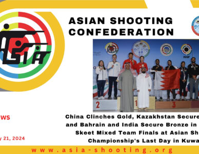 China Clinches Gold, Kazakhstan Secures Silver, and Bahrain and India Secure Bronze in Thrilling Skeet Mixed Team Finals at Asian Shotgun Championship's Last Day in Kuwait