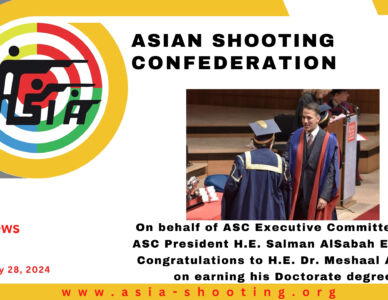 On behalf of ASC Executive Committee, the ASC President H.E. Salman AlSabah Extends Congratulations to H.E. Dr. Meshaal AlNasr on earning his Doctorate degree