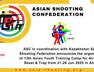 ASC in coordination with Kazakhstan Sports Shooting Federation announces the organization of 13th Asian Youth Training Camp for Air Pistol, Skeet & Trap from 21-28 Jun 2025 in Almaty