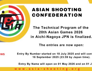 The Technical Program of the 20th Asian Games 2026 in Aichi-Nagoya JPN is finalized.