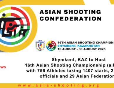 Shymkent, KAZ to Host 16th Asian Shooting Championship (all events) with 756 Athletes taking 1407 starts, 218 team officials and 29 Asian Federations