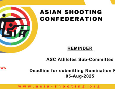 ASC Athletes Sub-Committee - Deadline for submitting Nomination Form is 05-Aug-2025