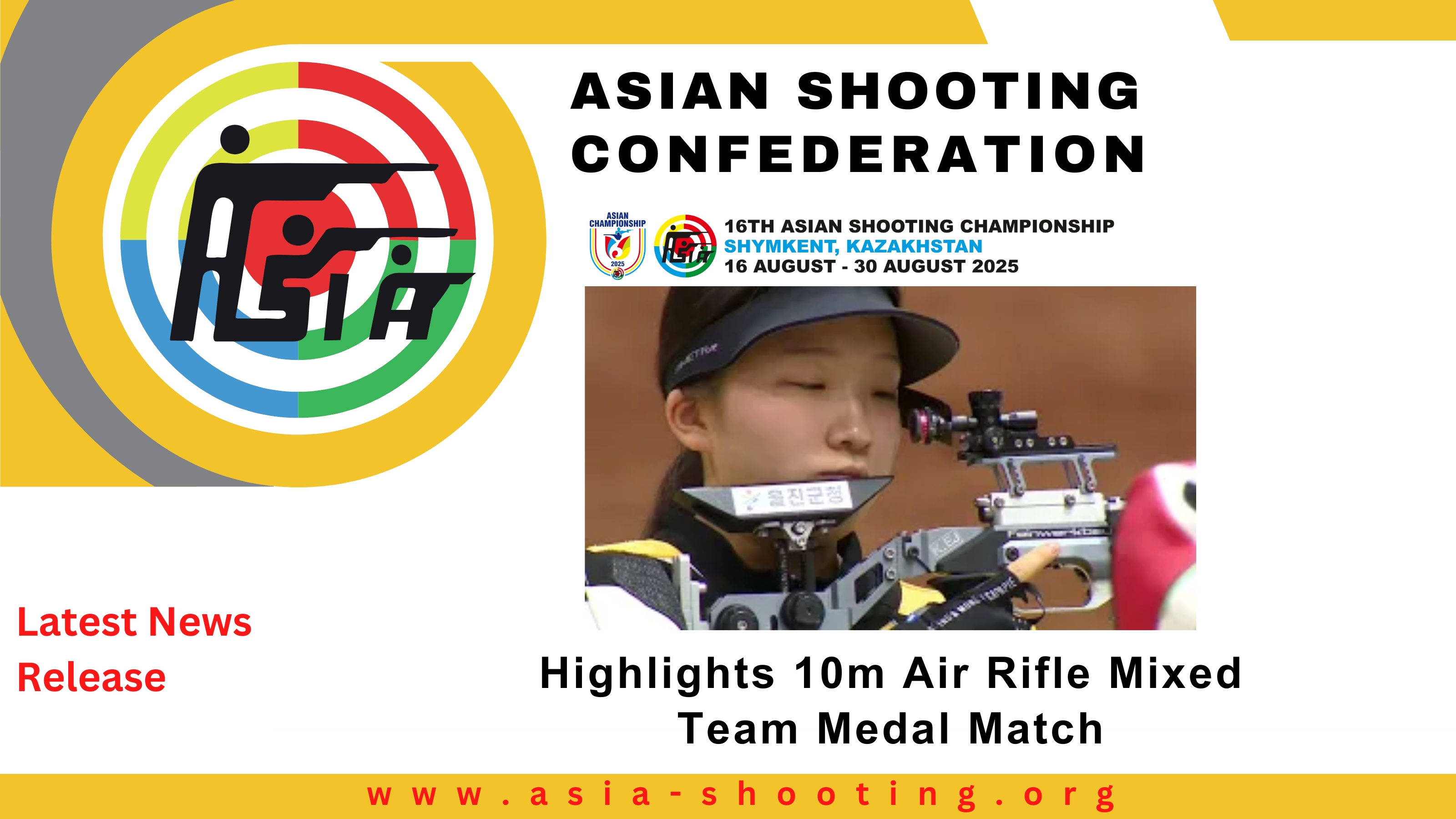 Highlights 10m Air Rifle Mixed Team Medal Match - Asian Shooting ...