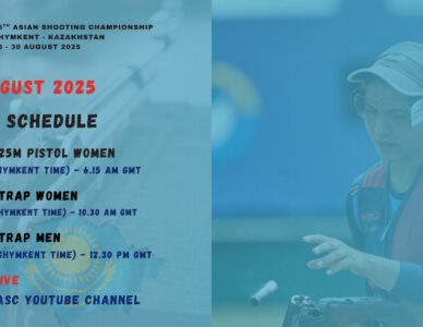 25m Pistol Women, Trap Women and Trap Men Finals  – Live on YouTube | Daily Schedule, 25 August 2025