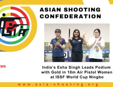 India’s Esha Singh Leads Podium with Gold in 10m Air Pistol Women at ISSF World Cup Ningbo