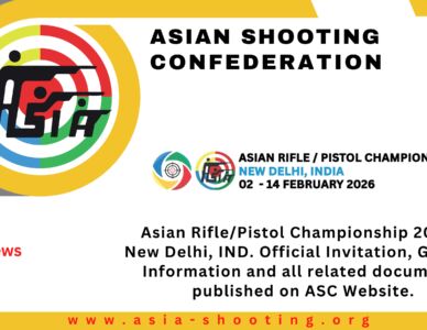 Asian Rifle/Pistol Championship 2026 - New Delhi, IND. Official Invitation, General Information and all related documents published on ASC Website.