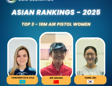 Asian Rankings 2025 Top 3 in 10m Air Pistol Women