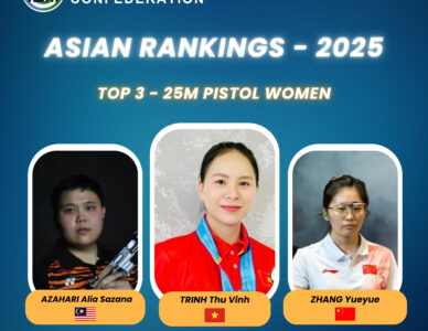 Asian Rankings 2025 Top 3 in 25m Pistol Women