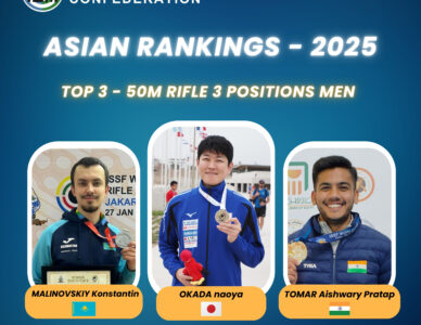 Asian Rankings 2025 Top 3 in 50m Rifle 3 Positions Men