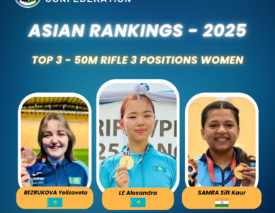 Asian Rankings 2025 Top 3 in 50m Rifle 3 Positions Women