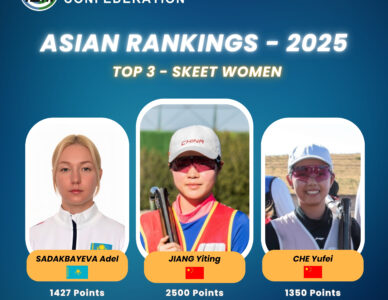 Asian Rankings 2025 Top 3 in Skeet Women