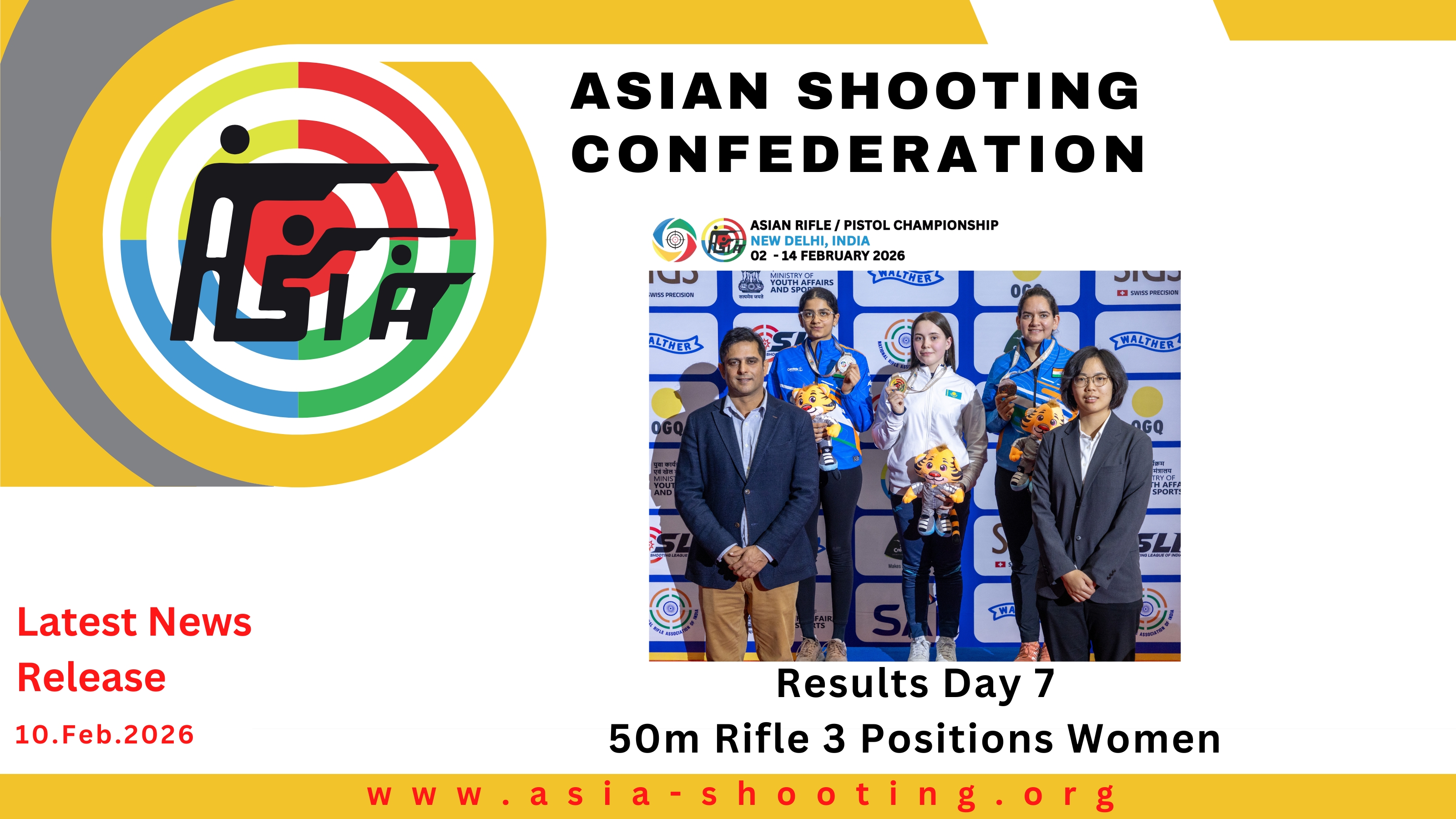 Day 7 Results - 50m Rifle 3 Positions Women at Asian Rifle/Pistol ...