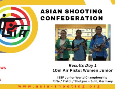 Results Day 1- 10m Air Pistol Women Junior at ISSF Junior World Championship Rifle / Pistol / Shotgun – Suhl, Germany 2026
