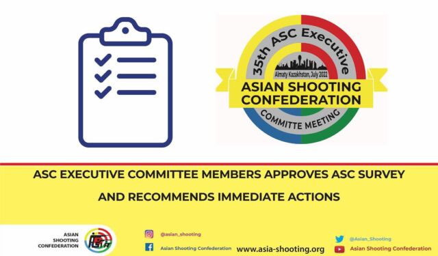 In order to understand the requirements of ASC Member Federations and prepare a workable comprehensive plan for further improvement and enhancement in the performance of Asian athletes, the ASC President H.E. Sheikh Salman Al-Sabah formed ASC Survey Committee headed by ASC Vice President H.E. Javaid S. Lodhi to evaluate and access the strength & weaknesses of Shooting sport in Asia and make recommendations for improvements. A detailed survey was carried out getting the feedback of ASC Member Federations and 39 Member Federations out of 46 completed the survey. The survey was thoroughly studied and analyzed and after exchange of ideas with the team members following recommendations:

1. Increase in ASC Competitions

2. Psychological Pressure & Mental Training Programmes

3. Coaching Courses for Athletes & Trainers

4. Online Courses for Technical Officials

The ASC Executive Committee members in the 35th Executive Committee meeting held in Almaty, Kazakhstan approved the survey outcomes and recommended immediate actions to improve and enhance the shooting sport in Asia.