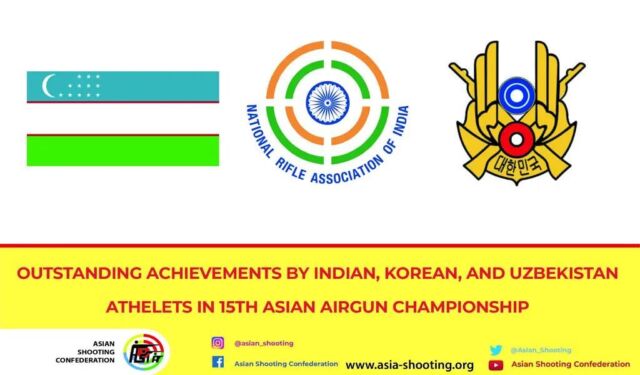 The 15 Asian Airgun Championship ended today in Daegu, Korea.  A total of 225 athletes from 17 Asian countries fairly competed in the Rifle/Pistol events. The Championship happened from 9-19 November 2022 with senior, junior, and youth events.

In this Championship, the Indian, Korean, and Uzbekistan athletes made an outstanding performance and achievements. India is ranked first in medal standing with a total of 38 medals (25 Gold, 9 Silver, and 4 Bronze), whereas Korea came second with a total of 29 medals (3 Gold, 14 Silver, and 12 Bronze. Uzbekistan came third in the medal standing with a total of 6 medals (3 Silver and 3 Bronze). The performance noticed by top three countries in this Championship reflects the strong leadership of the National Rifle Association of India, Korea Shooting Federation, and Shooting Sport Federation of Uzbekistan and the excellent training and preparation by athletes.

Finally, the ASC wishes Asian federations good luck in upcoming Championships and encourages all member federations to participate and apply in Asian Youth Camps to elevate the skills of its athletes.