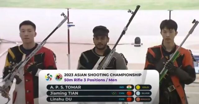 The final day of the 15th Asian Shooting Championship in Changwon, Korea, concluded with high drama in the 50m Rifle 3 Positions Men event. As the competition heated up, the top shooters from across Asia battled for the coveted medals and 24 Quota Places for the Paris Olympic Games in 2024.

The following athletes secured the top positions in the 50m Rifle 3 Positions Men event:

Gold Medal - TOMAR Aishwary Pratap Singh - IND

Silver Medal - TIAN Jiaming – CHN

Bronze Medal - DU Linshu - CHN

The 15th Asian Shooting Championship in Changwon, Korea, proved to be a significant event for shooters from across Asia, setting the stage for what promises to be an exciting Olympic Games in Paris 2024. 

The Asian Shooting Confederation (ASC) congratulations to all the medalists and participants for their exceptional skills and dedication to the sport of shooting.